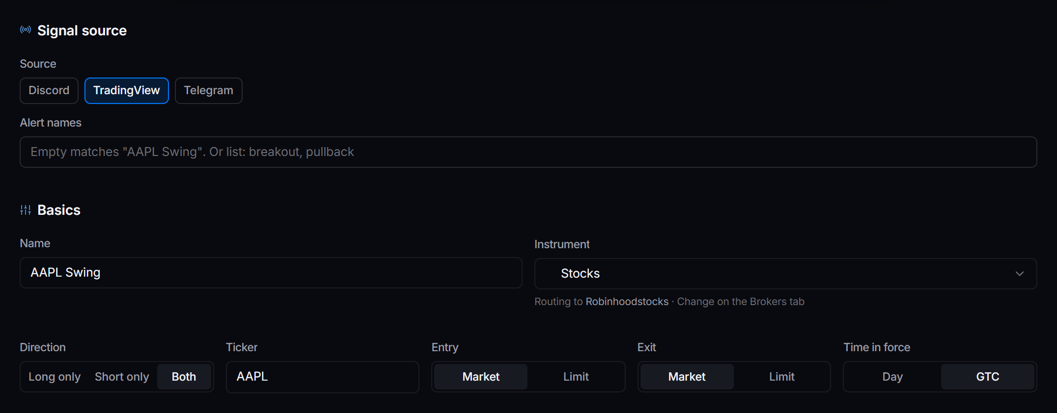 A TradingView stocks strategy in the editor