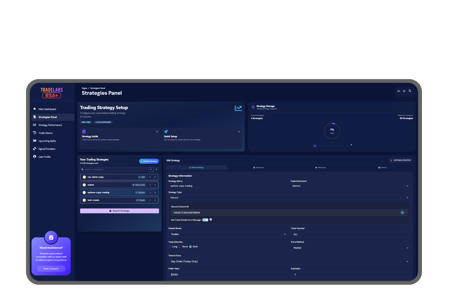 TradeLabs Dashboard